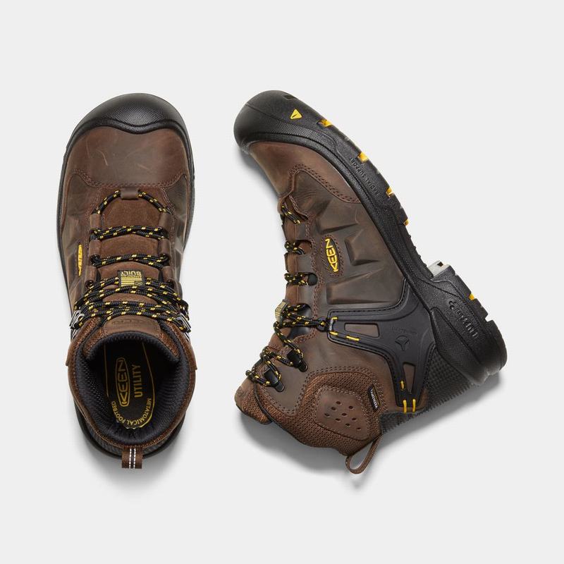 Botas De Trabajo Keen Dover 6" Wp Para Hombre Marrom/Negros - Botas Keen Mexico (103257-LRI)